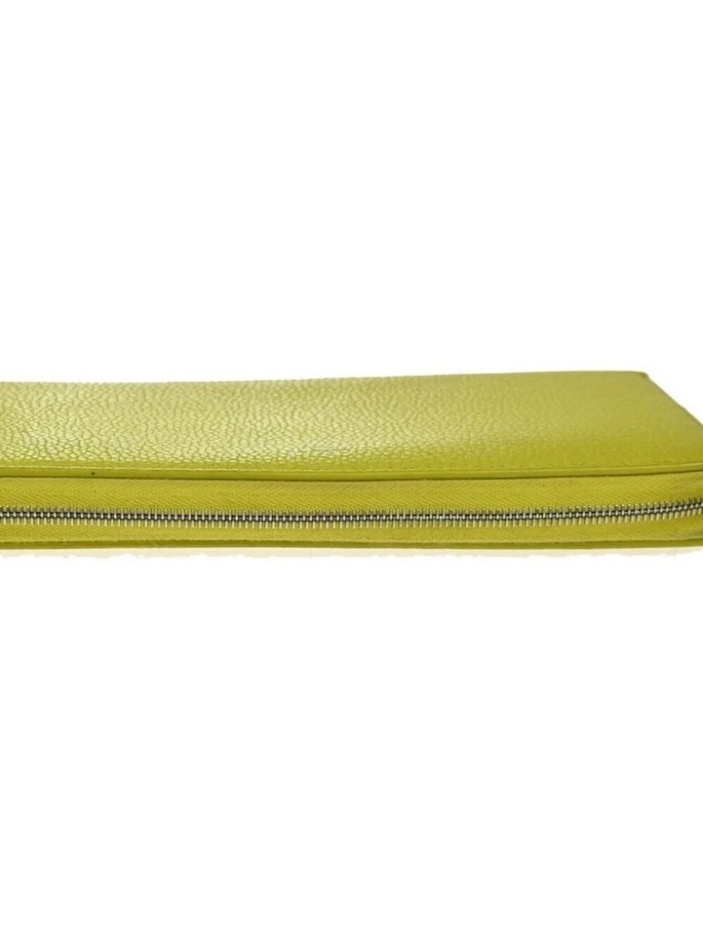 CELINE Logo Zip Around Long Wallet Purse Leather Yellow SHW Italy 66YH956 - Picture 5 of 14